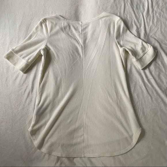 Dudley Stephens • Cream Ribbed College Tee Size Large - Picture 7 of 7